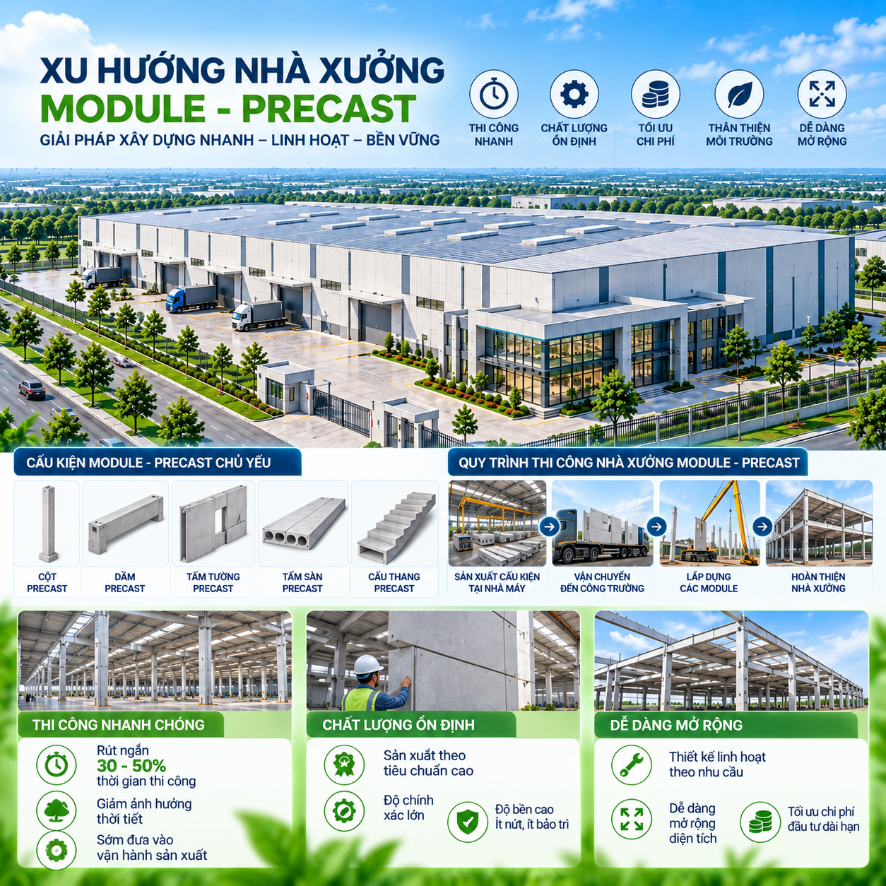 Xu hướng Nhà xưởng Module - Precast